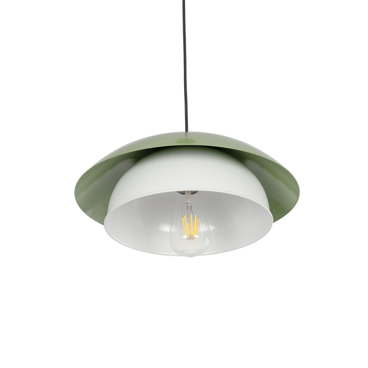 GLOBOSTAR® AURA 204-0119 Μοντέρνο Κρεμαστό Φωτιστικό Οροφής με Ντουί 1 x E27 AC 220-240V IP20 - Πράσινο & Λευκό - Μ31 x Π31 x Υ27cm - Image 6