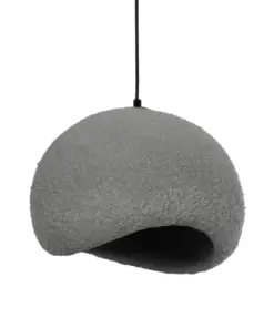 GLOBOSTAR® STONE 204-0122 Μοντέρνο Κρεμαστό Φωτιστικό Οροφής με Ντουί 1 x E27 AC 220-240V IP20 - Γκρι - Μ35 x Π31 x Υ26cm