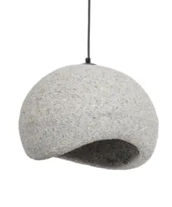 GLOBOSTAR® STONE 204-0123 Μοντέρνο Κρεμαστό Φωτιστικό Οροφής με Ντουί 1 x E27 AC 220-240V IP20 - Γκρι- Μ35 x Π31 x Υ26cm