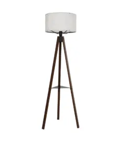GLOBOSTAR® SHELF 204-0129 Μοντέρνο Επιδαπέδιο Φωτιστικό με Ντουί 1 x E27 AC 220-240V IP20 - Καφέ & Μπεζ - Μ45 x Π45 x Υ135cm