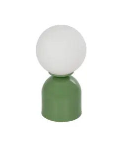 GLOBOSTAR® MAGIC 204-0130 Μοντέρνο Επιτραπέζιο Φωτιστικό Πορτατίφ με Ντουί 1 x E14 AC 220-240V IP20 - Πράσινο & Λευκό - Μ15 x Π15 x Υ28cm