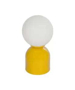 GLOBOSTAR® MAGIC 204-0131 Μοντέρνο Επιτραπέζιο Φωτιστικό Πορτατίφ με Ντουί 1 x E14 AC 220-240V IP20 - Κίτρινο & Λευκό - Μ15 x Π15 x Υ28cm
