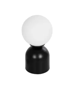 GLOBOSTAR® MAGIC 204-0132 Μοντέρνο Επιτραπέζιο Φωτιστικό Πορτατίφ με Ντουί 1 x E14 AC 220-240V IP20 - Μαύρο & Λευκό - Μ15 x Π15 x Υ28cm