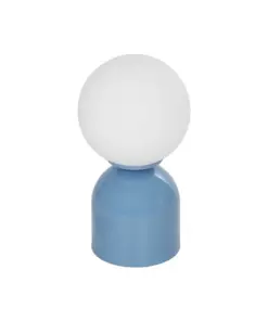 GLOBOSTAR® MAGIC 204-0133 Μοντέρνο Επιτραπέζιο Φωτιστικό Πορτατίφ με Ντουί 1 x E14 AC 220-240V IP20 - Μπλε & Λευκό - Μ15 x Π15 x Υ28cm