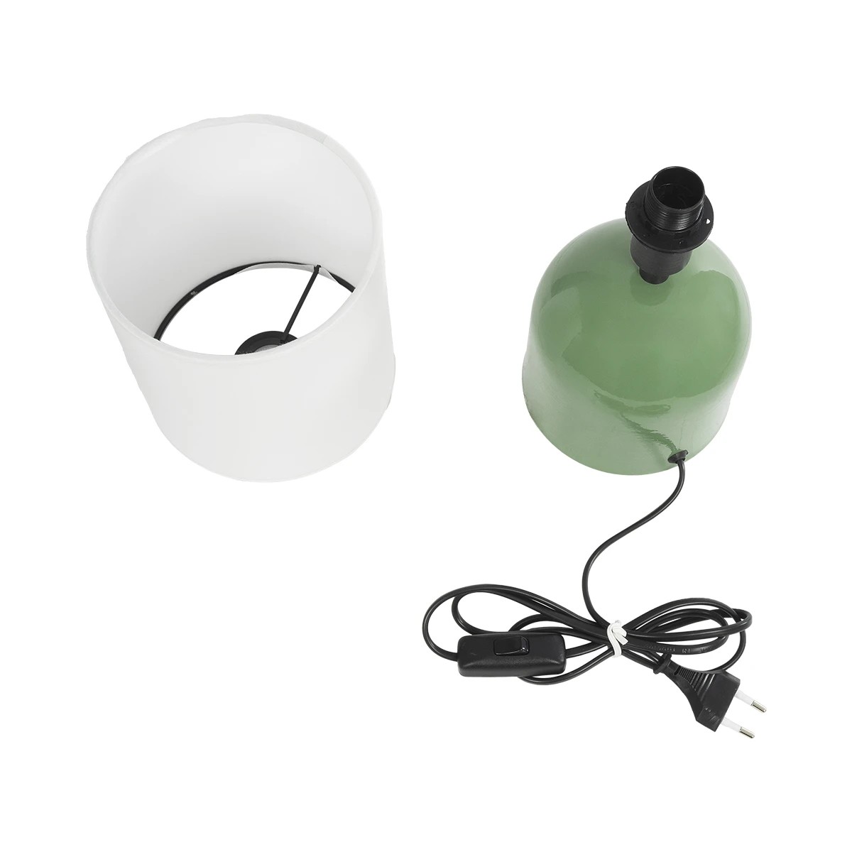 GLOBOSTAR® LOREN 204-0136 Μοντέρνο Επιτραπέζιο Φωτιστικό Πορτατίφ με Ντουί 1 x E14 AC 220-240V IP20 - Πράσινο & Μπεζ - Μ15,5 x Π15,5 x Υ33cm - Image 10