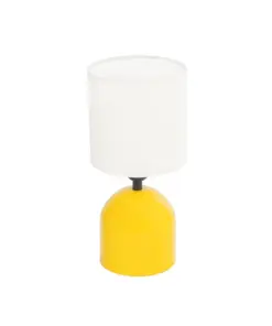 GLOBOSTAR® LOREN 204-0137 Μοντέρνο Επιτραπέζιο Φωτιστικό Πορτατίφ με Ντουί 1 x E14 AC 220-240V IP20 - Κίτρινο & Μπεζ - Μ15,5 x Π15,5 x Υ33cm