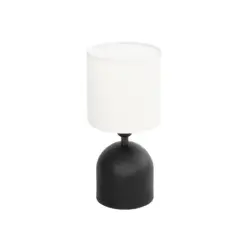 GLOBOSTAR® LOREN 204-0138 Μοντέρνο Επιτραπέζιο Φωτιστικό Πορτατίφ με Ντουί 1 x E14 AC 220-240V IP20 - Μαύρο & Εκρού - Μ15,5 x Π15,5 x Υ33cm