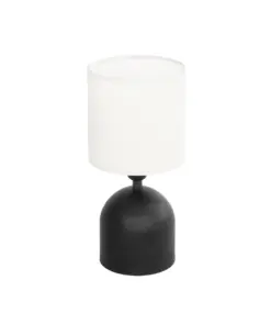 GLOBOSTAR® LOREN 204-0138 Μοντέρνο Επιτραπέζιο Φωτιστικό Πορτατίφ με Ντουί 1 x E14 AC 220-240V IP20 - Μαύρο & Εκρού - Μ15,5 x Π15,5 x Υ33cm