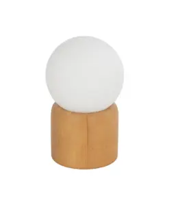GLOBOSTAR® BOARD 204-0144 Μοντέρνο Επιτραπέζιο Φωτιστικό Πορτατίφ με Ντουί 1 x E14 AC 220-240V IP20 - Μπεζ & Λευκό - Μ15 x Π15 x Υ24cm