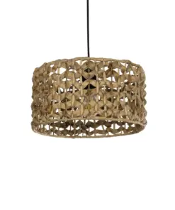 GLOBOSTAR® SAND 204-0160 Boho Κρεμαστό Φωτιστικό Οροφής με Ντουί 1 x E27 AC 220-240V IP20 - Καφέ - Μ30 x Π30 x Υ19cm