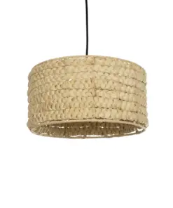 GLOBOSTAR® POMEGRANDE 204-0161 Boho Κρεμαστό Φωτιστικό Οροφής με Ντουί 1 x E27 AC 220-240V IP20 - Μπεζ - Μ32 x Π32 x Υ19cm