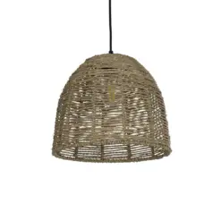 GLOBOSTAR® MEKA 204-0162 Boho Κρεμαστό Φωτιστικό Οροφής με Ντουί 1 x E27 AC 220-240V IP20 - Καφε - Μ30 x Π30 x Υ28cm