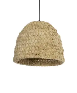 GLOBOSTAR® MEKA 204-0163 Boho Κρεμαστό Φωτιστικό Οροφής με Ντουί 1 x E27 AC 220-240V IP20 - Μπεζ - Μ30 x Π30 x Υ25cm