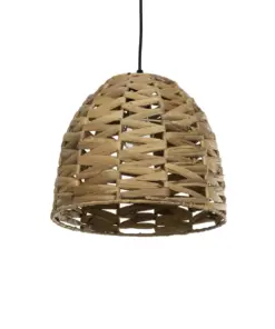 GLOBOSTAR® MEKA 204-0165 Boho Κρεμαστό Φωτιστικό Οροφής με Ντουί 1 x E27 AC 220-240V IP20 - Μπεζ - Μ30 x Π30 x Υ28cm