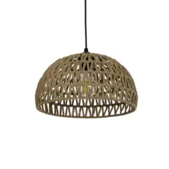 GLOBOSTAR® DARIO 204-0167 Boho Κρεμαστό Φωτιστικό Οροφής με Ντουί 1 x E27 AC 220-240V IP20 - Μπεζ - Μ30 x Π30 x Υ19cm