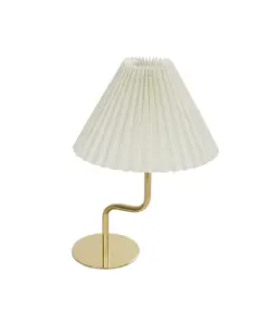 GLOBOSTAR® LIVL 204-0169 Μοντέρνο Επιτραπέζιο Φωτιστικό Πορτατίφ με Ντουί 1 x E27 AC 220-240V IP20 - Χρυσό & Μπεζ - Μ22 x Π22 x Υ34cm
