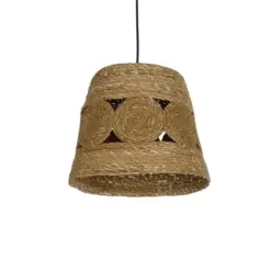 GLOBOSTAR® PANIER 204-0170 Boho Κρεμαστό Φωτιστικό Οροφής με Ντουί 1 x E27 AC 220-240V IP20 - Μπεζ - Μ32 x Π32 x Υ30cm