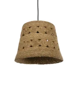 GLOBOSTAR® PANIER 204-0171 Boho Κρεμαστό Φωτιστικό Οροφής με Ντουί 1 x E27 AC 220-240V IP20 - Μπεζ - Μ32 x Π32 x Υ30cm