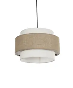 GLOBOSTAR® SOHO 204-0172 Μοντέρνο Κρεμαστό Φωτιστικό Οροφής με Ντουί 1 x E27 AC 220-240V IP20 - Καφέ & Μπεζ - Μ30 x Π30 x Υ20cm