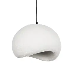GLOBOSTAR® STONE 204-0176 Μοντέρνο Κρεμαστό Φωτιστικό Οροφής με Ντουί 1 x E27 AC 220-240V IP20 - Λευκό - Μ31.5 x Π35 x Υ26cm