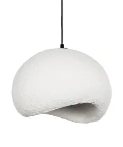 GLOBOSTAR® STONE 204-0176 Μοντέρνο Κρεμαστό Φωτιστικό Οροφής με Ντουί 1 x E27 AC 220-240V IP20 - Λευκό - Μ31.5 x Π35 x Υ26cm