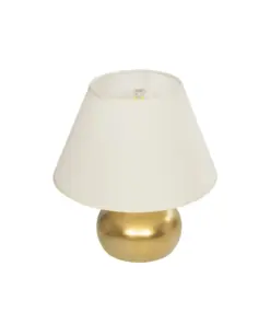 GLOBOSTAR® KORG 204-0184 Μοντέρνο Επιτραπέζιο Φωτιστικό Πορτατίφ με Ντουί 1 x E27 AC 220-240V IP20 - Χάλκινο & Μπεζ - Μ17 x Π17 x Υ23cm