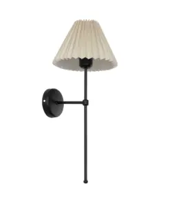 GLOBOSTAR® LING 204-0188 Μοντέρνο Φωτιστικό Τοίχου - Απλίκα με Ντουί 1 x E27 AC 220-240V IP20 - Μαύρο & Μπεζ - Μ22 x Π25 x Υ53cm