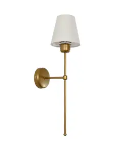 GLOBOSTAR® LING 204-0189 Μοντέρνο Φωτιστικό Τοίχου - Απλίκα με Ντουί 1 x E27 AC 220-240V IP20 - Χρυσό & Μπεζ - Μ14 x Π21 x Υ54cm