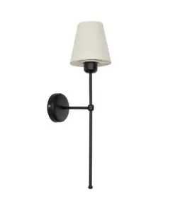 GLOBOSTAR® LING 204-0190 Μοντέρνο Φωτιστικό Τοίχου - Απλίκα με Ντουί 1 x E27 AC 220-240V IP20 - Μαύρο & Μπεζ - Μ14 x Π21 x Υ54cm