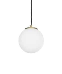 GLOBOSTAR® GLOBIDIO 204-0195 Μοντέρνο Κρεμαστό Φωτιστικό Οροφής με Ντουί 1 x E27 AC 220-240V IP20 - Χρύσο & Λευκό - Μ15 x Π15 x Υ15cm