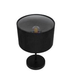 GLOBOSTAR® LARA 204-0196 Μοντέρνο Επιτραπέζιο Φωτιστικό Πορτατίφ με Ντουί 1 x E27 AC 220-240V IP20 – Μαύρο – Μ24 x Π24 x Υ36cm