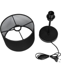 GLOBOSTAR® LARA 204-0196 Μοντέρνο Επιτραπέζιο Φωτιστικό Πορτατίφ με Ντουί 1 x E27 AC 220-240V IP20 – Μαύρο – Μ24 x Π24 x Υ36cm