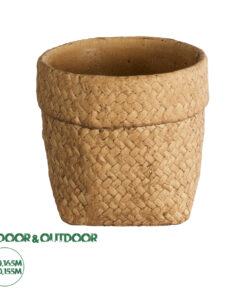 GloboStar® Artificial Garden MENDOZA 20502 Διακοσμητικό Κεραμικό Κασπώ Γλάστρα - Flower Pot Καφέ Φ16.5 x Υ15.5cm