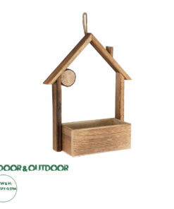 GloboStar® Artificial Garden ALSACE 20552 Κρεμαστό Διακοσμητικό Ξύλινο Κασπώ Γλάστρα - Flower Pot Καφέ Μ18 x Π7.5 x Υ27cm