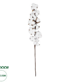 GloboStar® Artificial Garden COTTON BRANCH 20559 Τεχνητό Διακοσμητικό Κλαδί βαμβάκι Y55cm