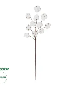 GloboStar® Artificial Garden COTTON BRANCH 20569 Τεχνητό Διακοσμητικό Κλαδί Βαμβάκι Μ30 x Π6 x Υ80 cm