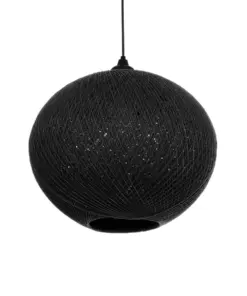 GLOBOSTAR® SOLEI 205-0004 Boho Κρεμαστό Φωτιστικό Οροφής με Ντουί 1 x E27 AC 220-240V IP20 - Μαύρο - M40 x Π40 x Υ36cm