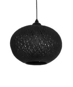 GLOBOSTAR® SOLEI 205-0005 Boho Κρεμαστό Φωτιστικό Οροφής με Ντουί 1 x E27 AC 220-240V IP20 - Μαύρο - M30 x Π30 x Υ35cm
