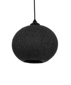 GLOBOSTAR® SOLEI 205-0006 Boho Κρεμαστό Φωτιστικό Οροφής με Ντουί 1 x E27 AC 220-240V IP20 - Μαύρο - M20 x Π20 x Υ25cm
