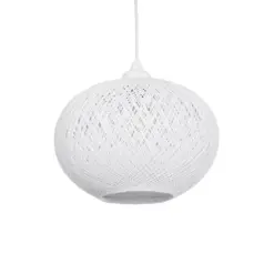 GLOBOSTAR® SOLEI 205-0008 Boho Κρεμαστό Φωτιστικό Οροφής με Ντουί 1 x E27 AC 220-240V IP20 - Λευκό - M30 x Π30 x Υ26cm