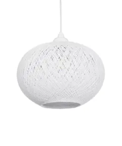 GLOBOSTAR® SOLEI 205-0008 Boho Κρεμαστό Φωτιστικό Οροφής με Ντουί 1 x E27 AC 220-240V IP20 - Λευκό - M30 x Π30 x Υ26cm