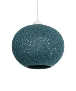 GLOBOSTAR® SOLEI 205-0011 Boho Κρεμαστό Φωτιστικό Οροφής με Ντουί 1 x E27 AC 220-240V IP20 - Τιρκουάζ - M30 x Π30 x Υ26cm