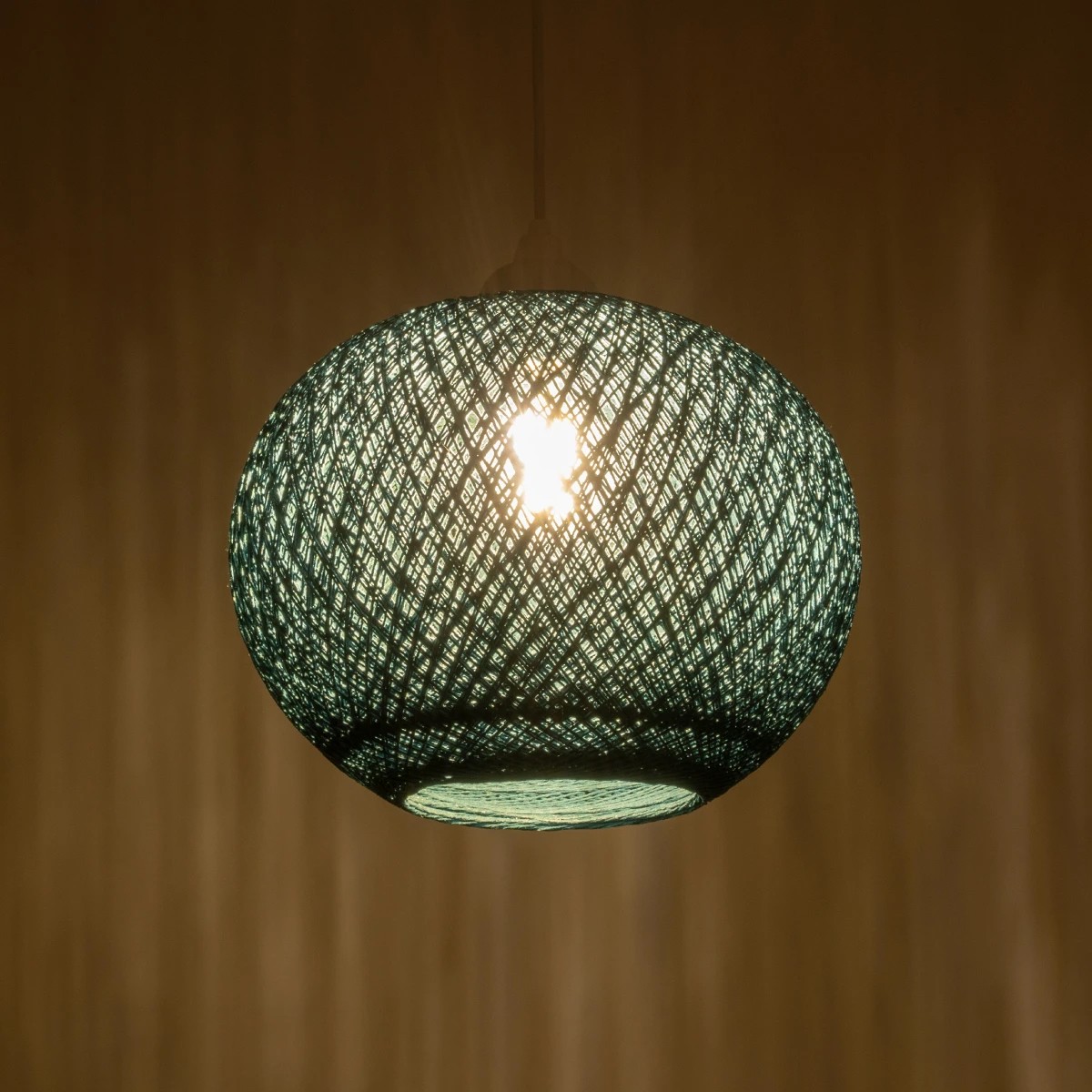GLOBOSTAR® SOLEI 205-0011 Boho Κρεμαστό Φωτιστικό Οροφής με Ντουί 1 x E27 AC 220-240V IP20 - Τιρκουάζ - M30 x Π30 x Υ26cm - Image 3