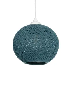 GLOBOSTAR® SOLEI 205-0012 Boho Κρεμαστό Φωτιστικό Οροφής με Ντουί 1 x E27 AC 220-240V IP20 - Τιρκουάζ - M20 x Π20 x Υ25cm