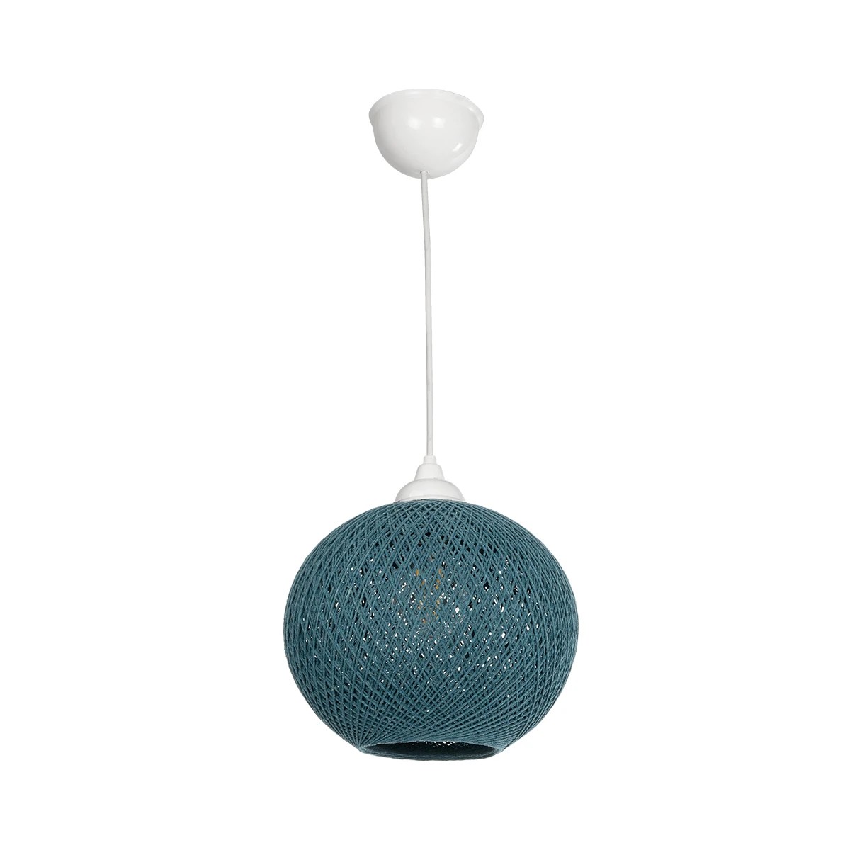 GLOBOSTAR® SOLEI 205-0012 Boho Κρεμαστό Φωτιστικό Οροφής με Ντουί 1 x E27 AC 220-240V IP20 - Τιρκουάζ - M20 x Π20 x Υ25cm - Image 4