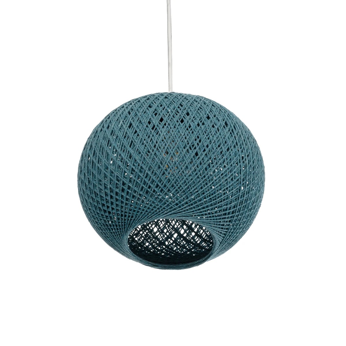 GLOBOSTAR® SOLEI 205-0012 Boho Κρεμαστό Φωτιστικό Οροφής με Ντουί 1 x E27 AC 220-240V IP20 - Τιρκουάζ - M20 x Π20 x Υ25cm - Image 6