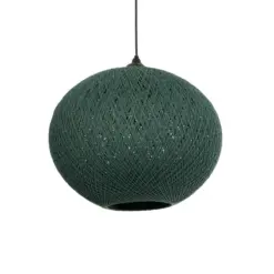 GLOBOSTAR® SOLEI 205-0013 Boho Κρεμαστό Φωτιστικό Οροφής με Ντουί 1 x E27 AC 220-240V IP20 - Πράσινο - M40 x Π40 x Υ36cm