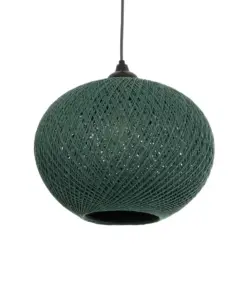 GLOBOSTAR® SOLEI 205-0014 Boho Κρεμαστό Φωτιστικό Οροφής με Ντουί 1 x E27 AC 220-240V IP20 - Πράσινο - M30 x Π30 x Υ26cm