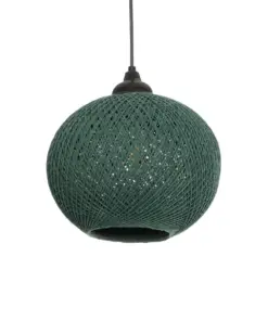 GLOBOSTAR® SOLEI 205-0015 Boho Κρεμαστό Φωτιστικό Οροφής με Ντουί 1 x E27 AC 220-240V IP20 - Πράσινο - M20 x Π20 x Υ25cm