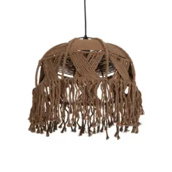 GLOBOSTAR® TONA 205-0016 Boho Κρεμαστό Φωτιστικό Οροφής με Ντουί 1 x E27 AC 220-240V IP20 - Καφέ- M40 x Π40 x Υ38cm